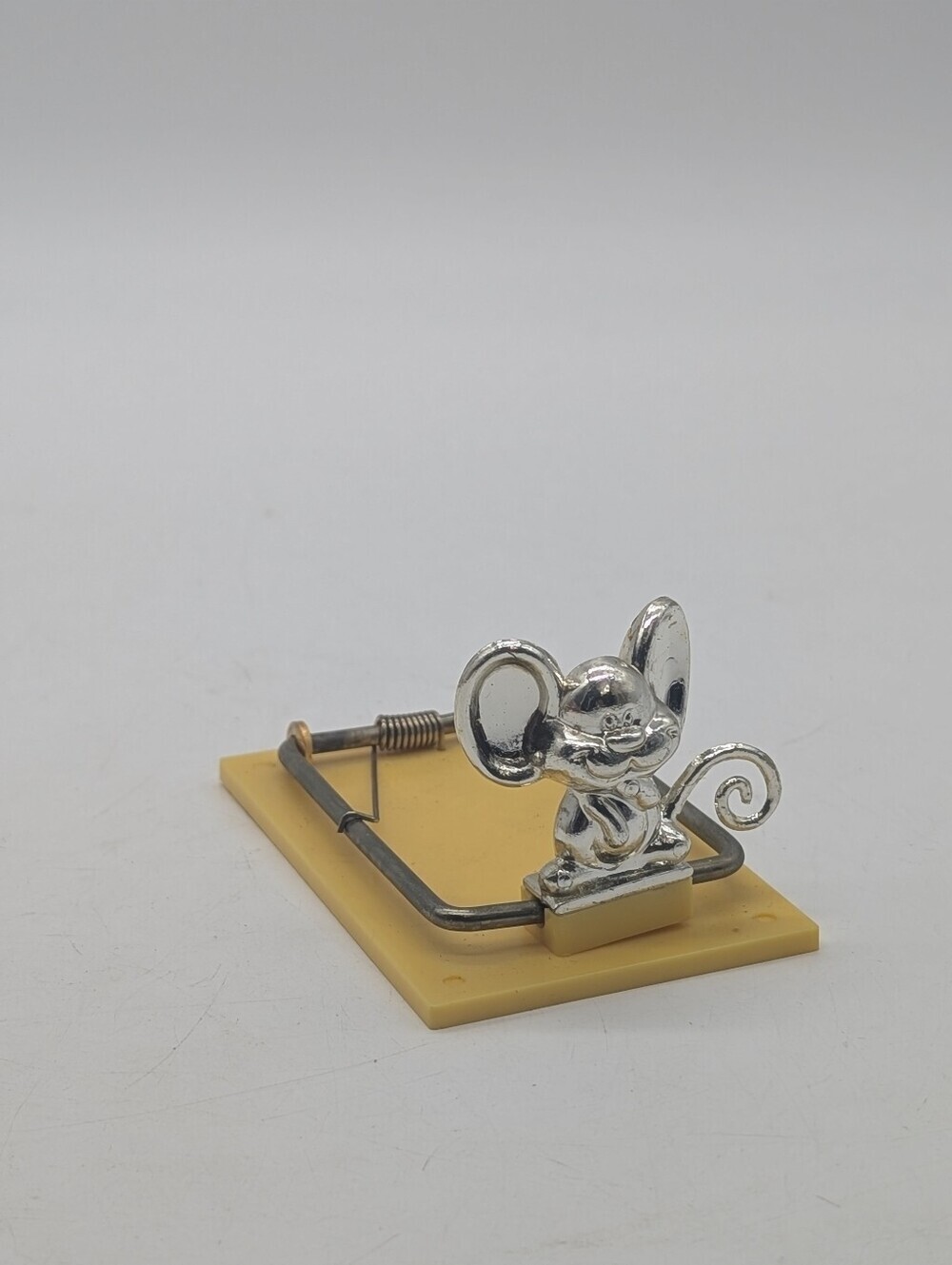 Vintage Novelty Mouse Trap Memo Clip / Note Holder Desk Accessory